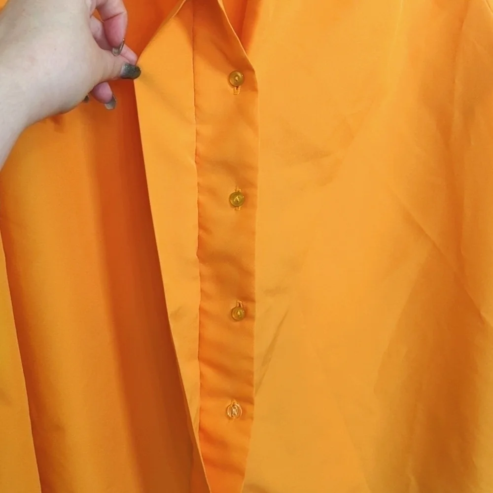 Euc Vintage Retro Marigold Button Down Blouse sz L - Picture 3 of 6